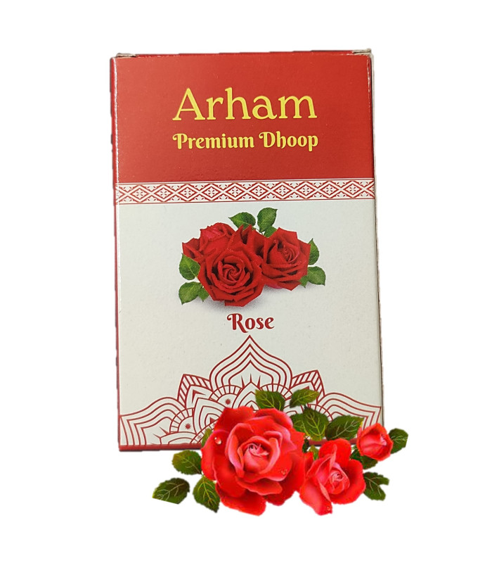 Arham Premium Rose Dhoop Cones (Pack of 12) 21 Cones each